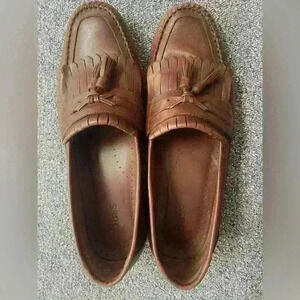 Bass Kiltie Tassel Loafers 13M Men’s Soft Chestnut Brown Leather